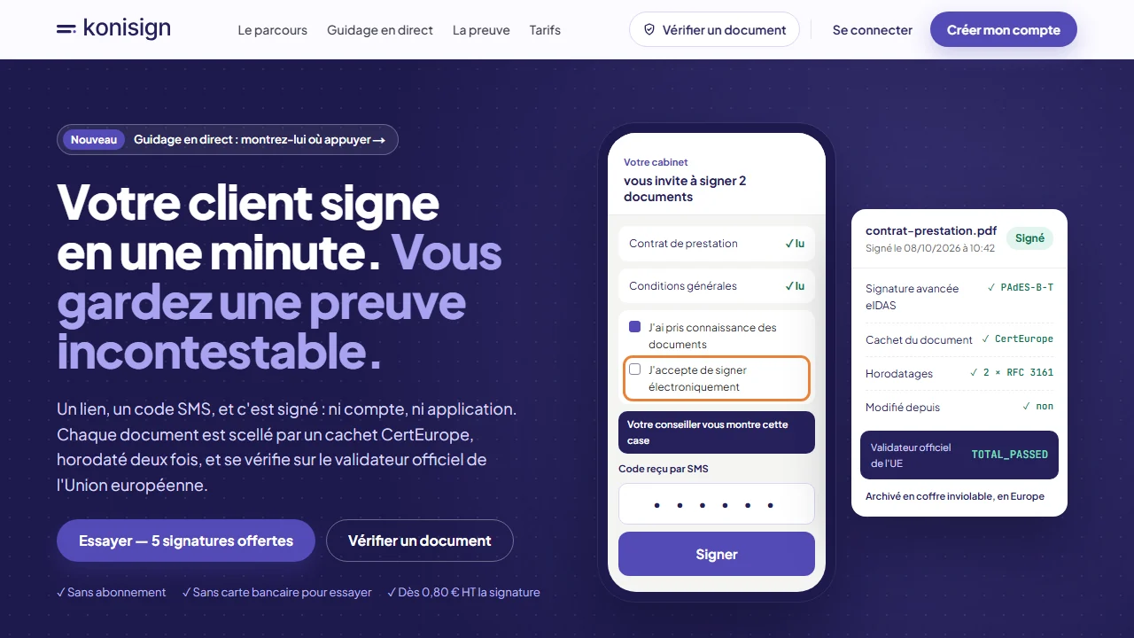 KoniSign home page